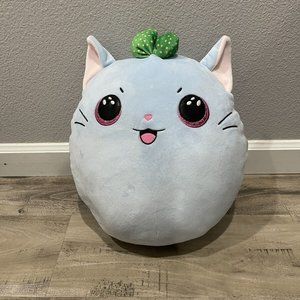 Ty Squishy Beanies KIRRA the Blue Cat with A Bow 14"